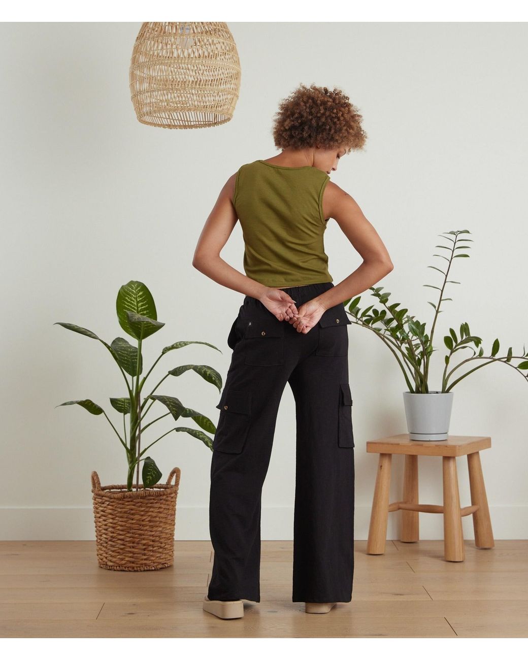 Known Supply Black Organic Cotton Cargo Pants