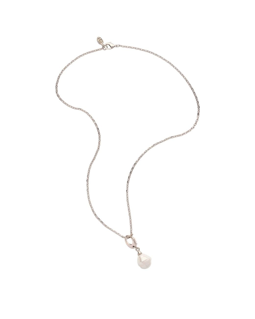 Emma Holland Jewellery Metallic Baroque Pearl & Platinum Charm Necklace