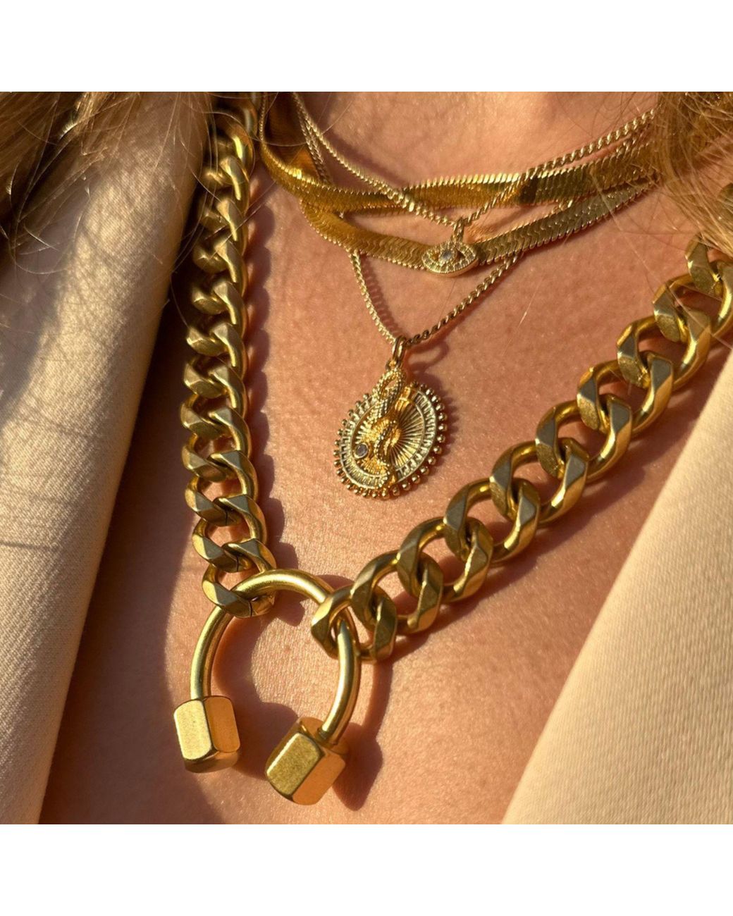 Rachel Nathan Metallic Queen Snake Necklace