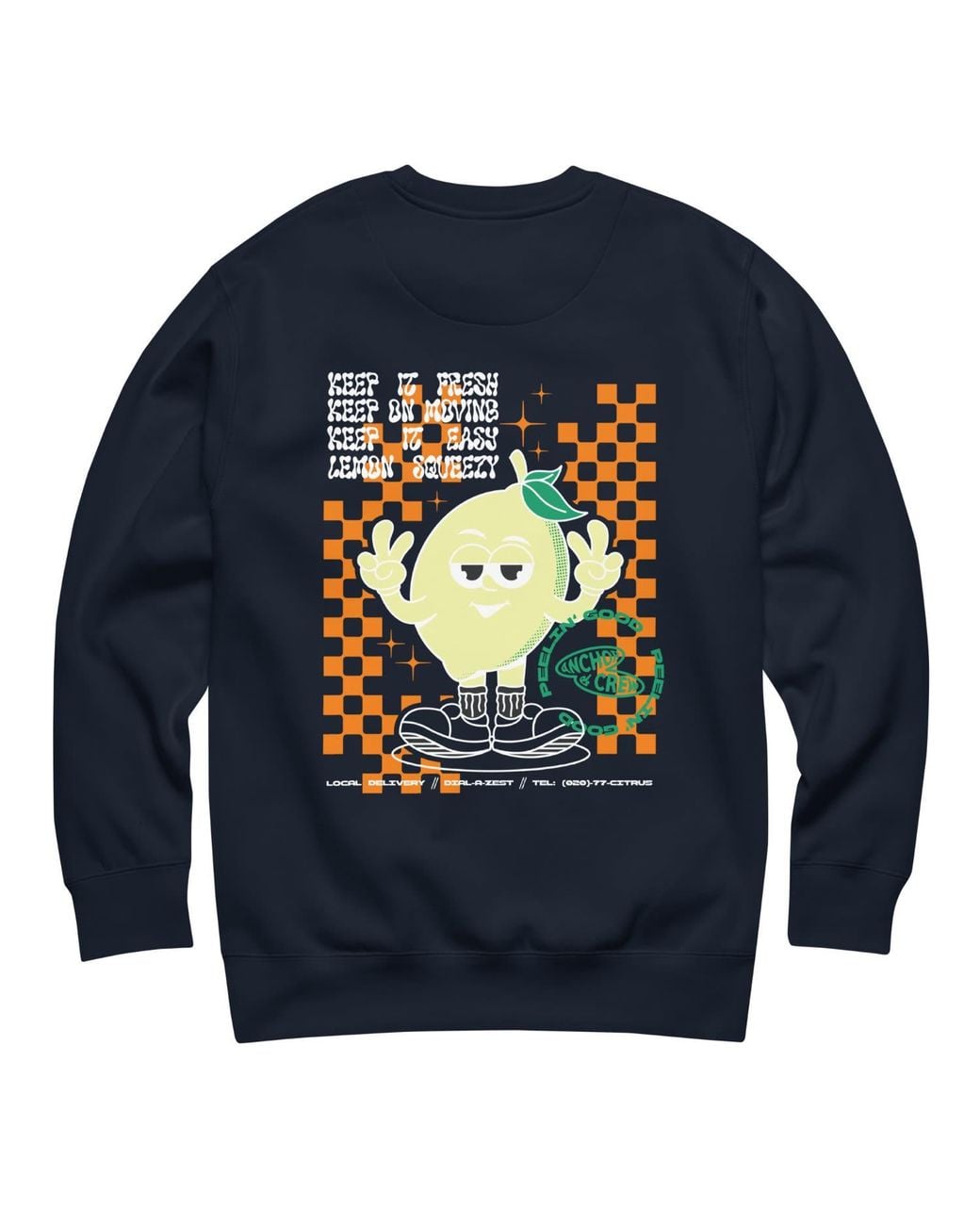 Anchor and Crew Blue Lemon Fresh Dial-A-Local Organic Cotton Sweatshirt for men