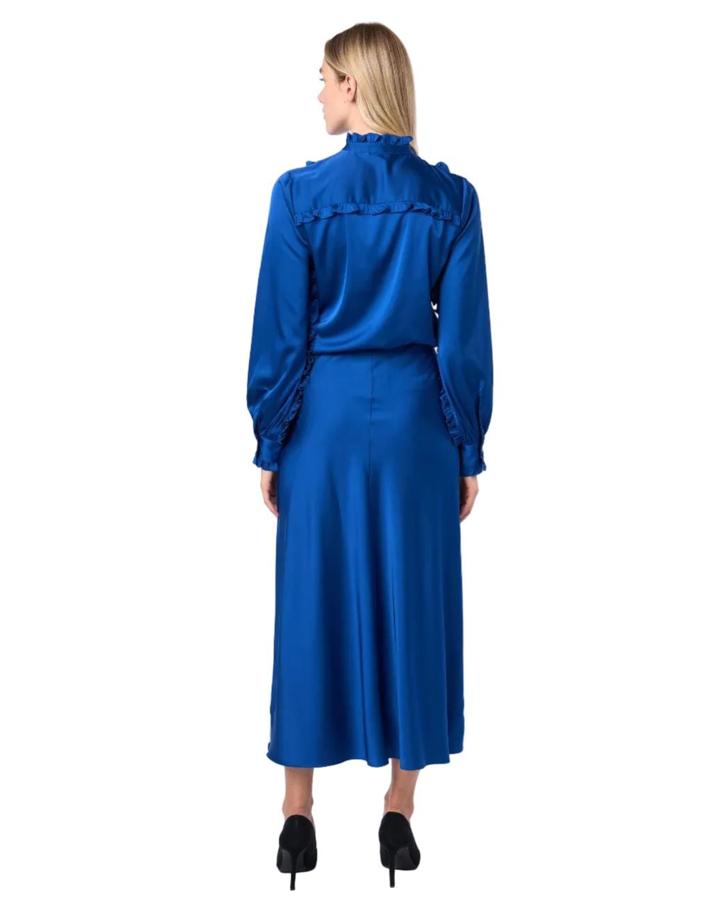 Carloslines Blue Trumpet Bias Skirt