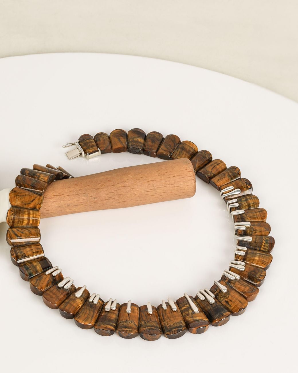 The Jewelz Metallic Wild Instinct – Tiger's Eye Fan Collar Necklace