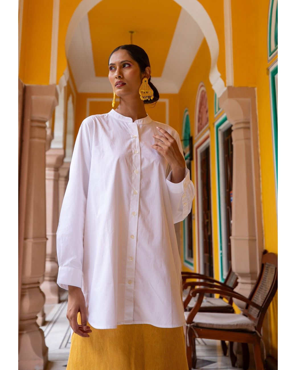 NoLoGo-chic White Malabar Oversized Shirt