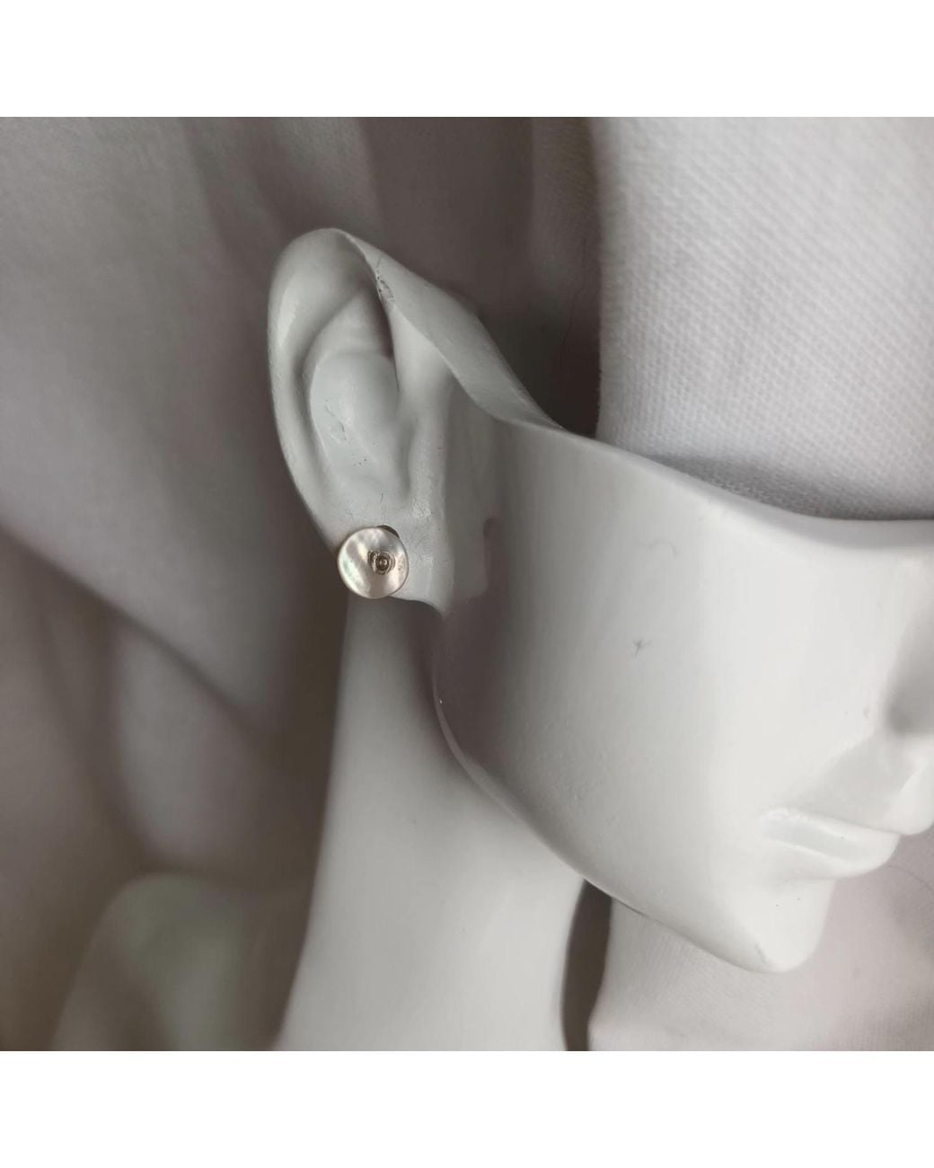 Lily Flo Jewellery Metallic Mother Of Pearl Lab Grown Diamond Stud Earrings