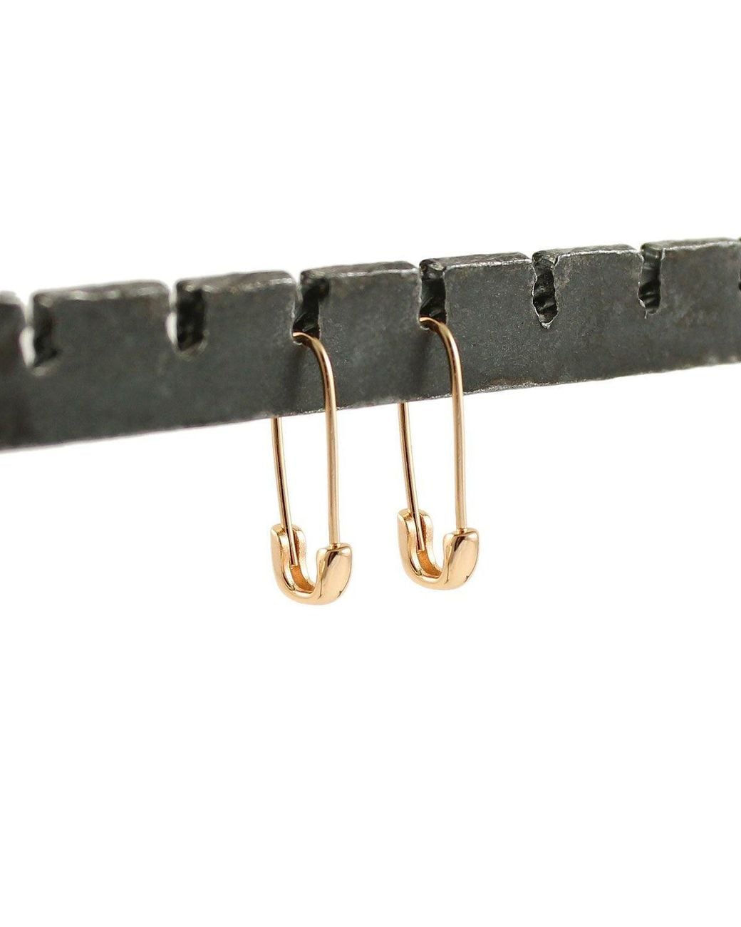 Kris Nations Metallic Safety Pin Hoop Earrings