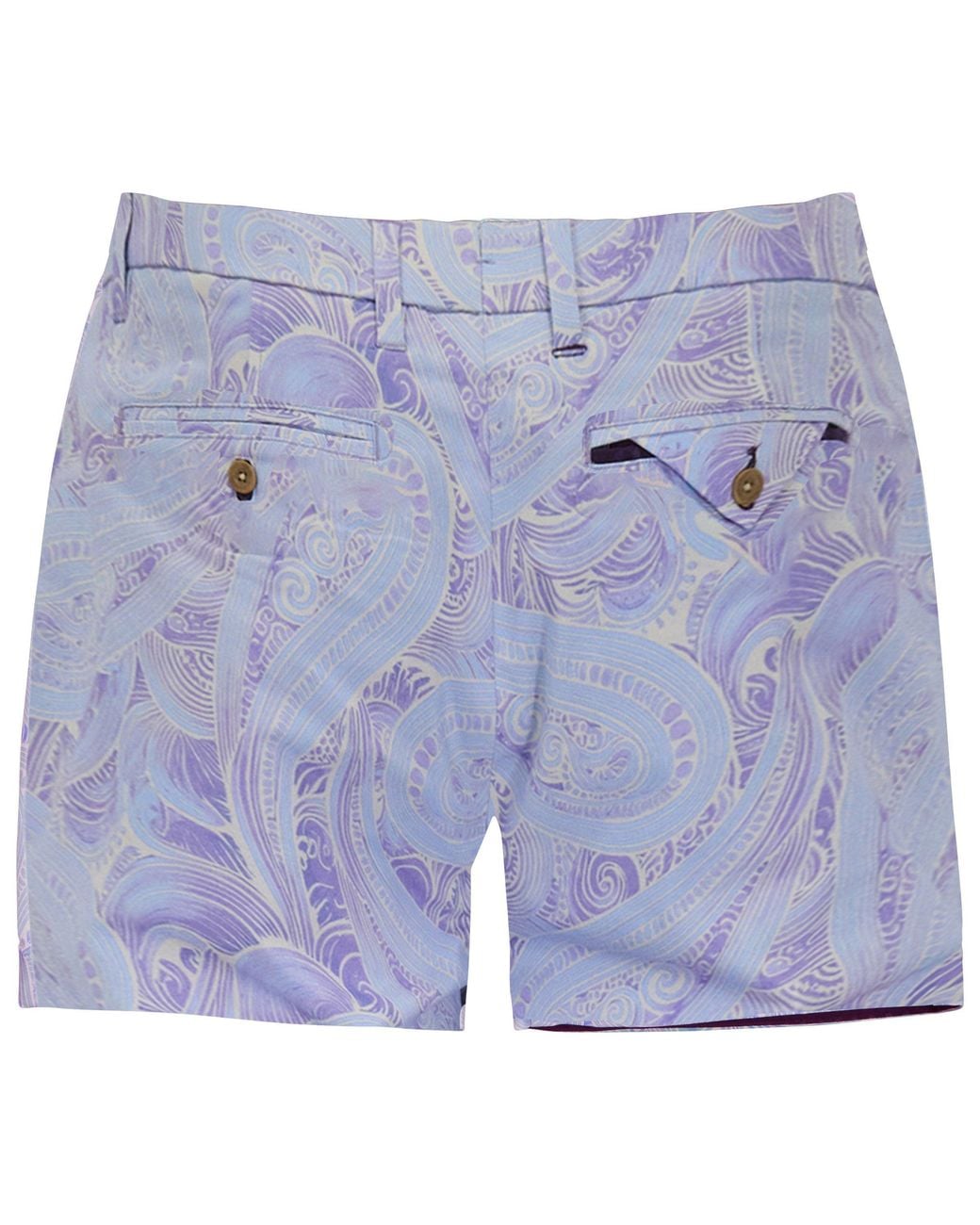 Lords of Harlech Blue Clyde Marakesh Paisley Helio Flat Front Short for men