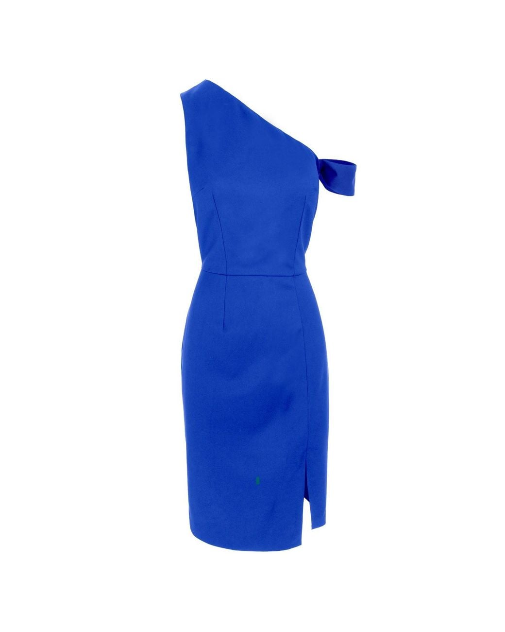 AVENUE No.29 Blue Asymmetrical Neckline Bodycon Midi Dress