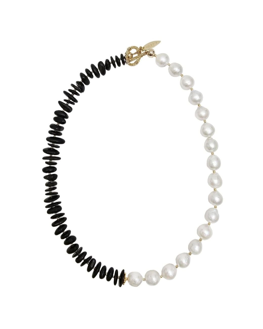 Farra Black Timeless Tourmaline And Freshwater Pearls Necklace
