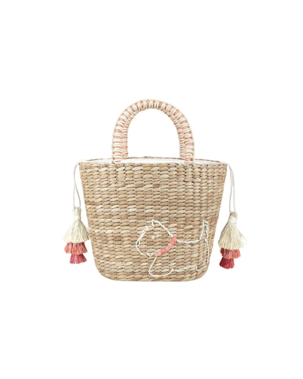LIKHÂ Natural Mini Tote Bag With Embroidered Westie