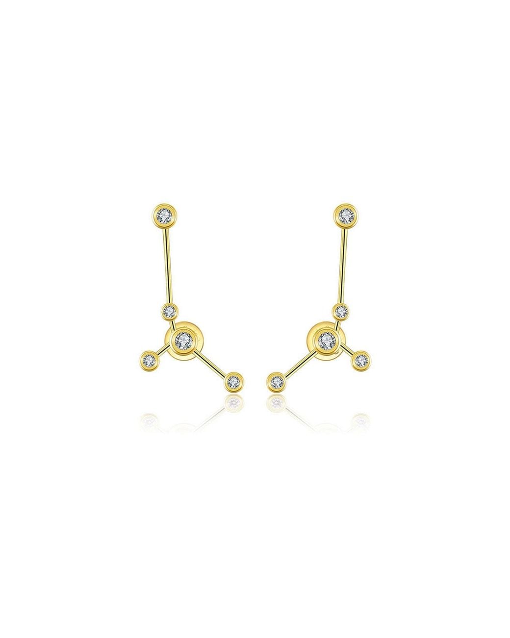 Genevieve Collection Metallic Cancer Zodiac Constellation Earring 18K & Diamond