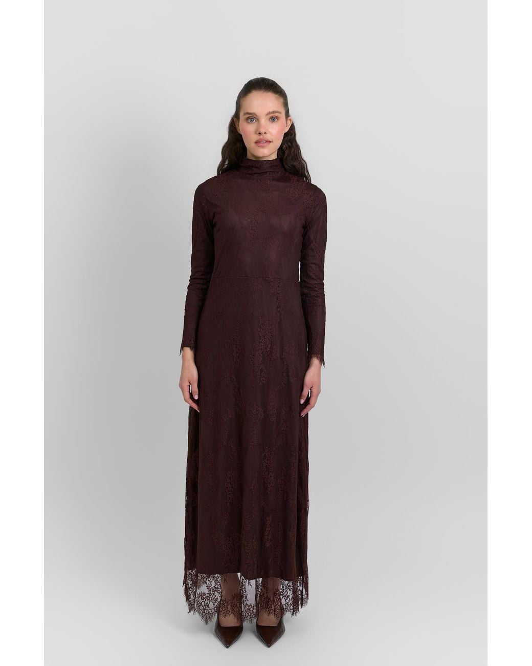 Rave on Trend Brown Lace Dress