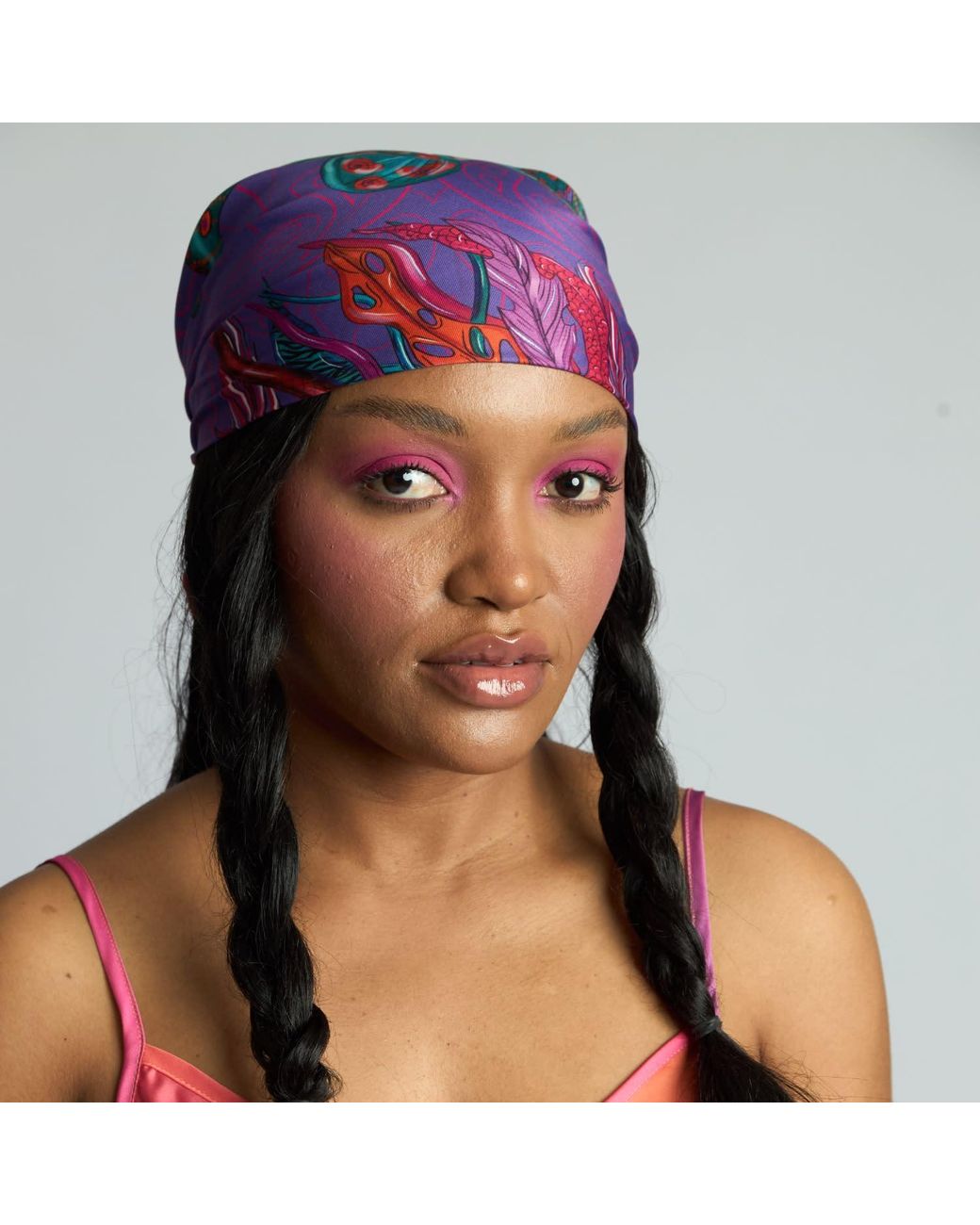 Janara Jones Purple Marine Satin Twill Scarf