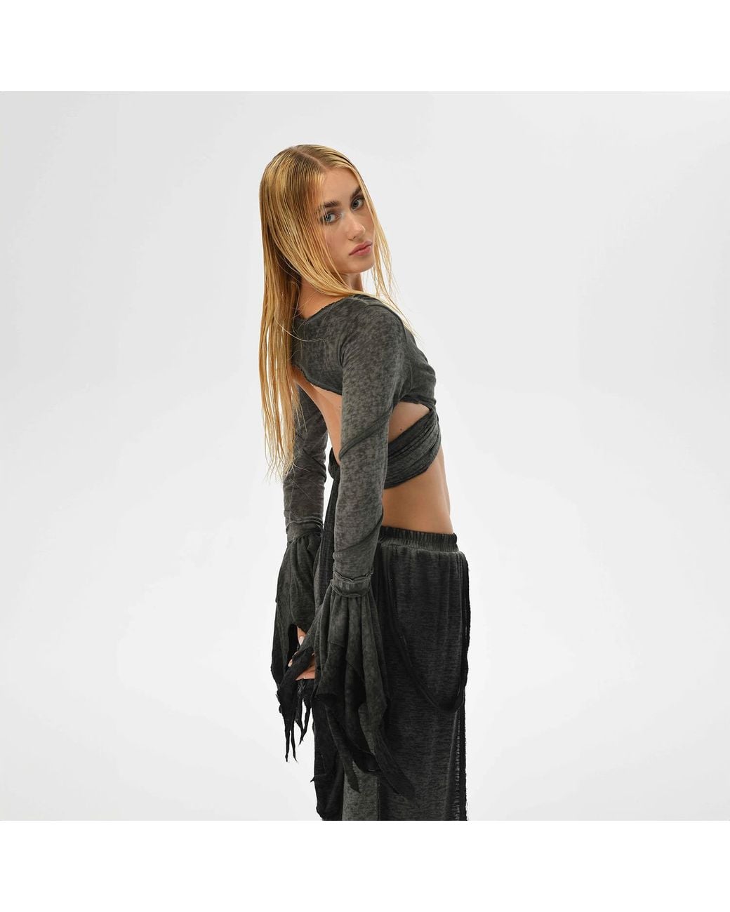 Zhenabia Black Selene Bolero Charcoal