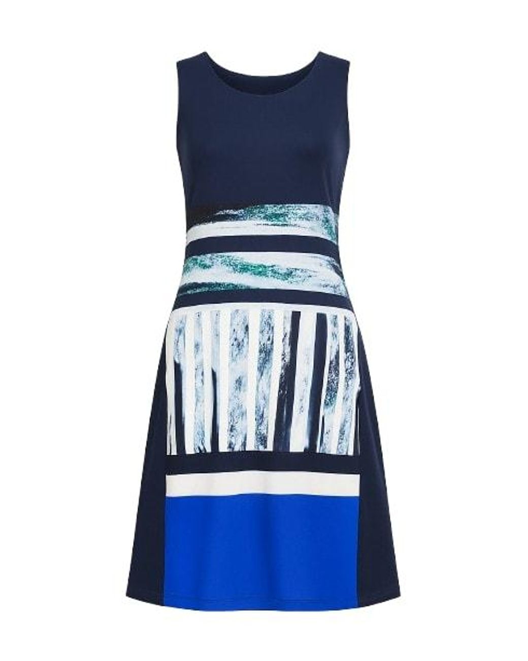 Conquista Blue Sleeveless A Line Dress