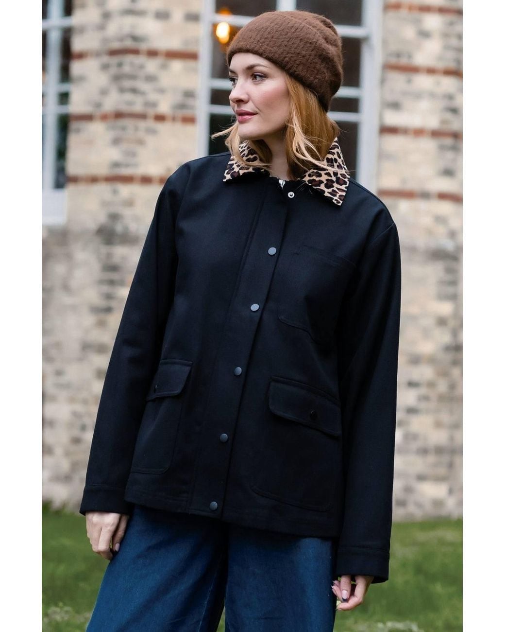 Sugarhill Black Raye Barn Jacket Leopard