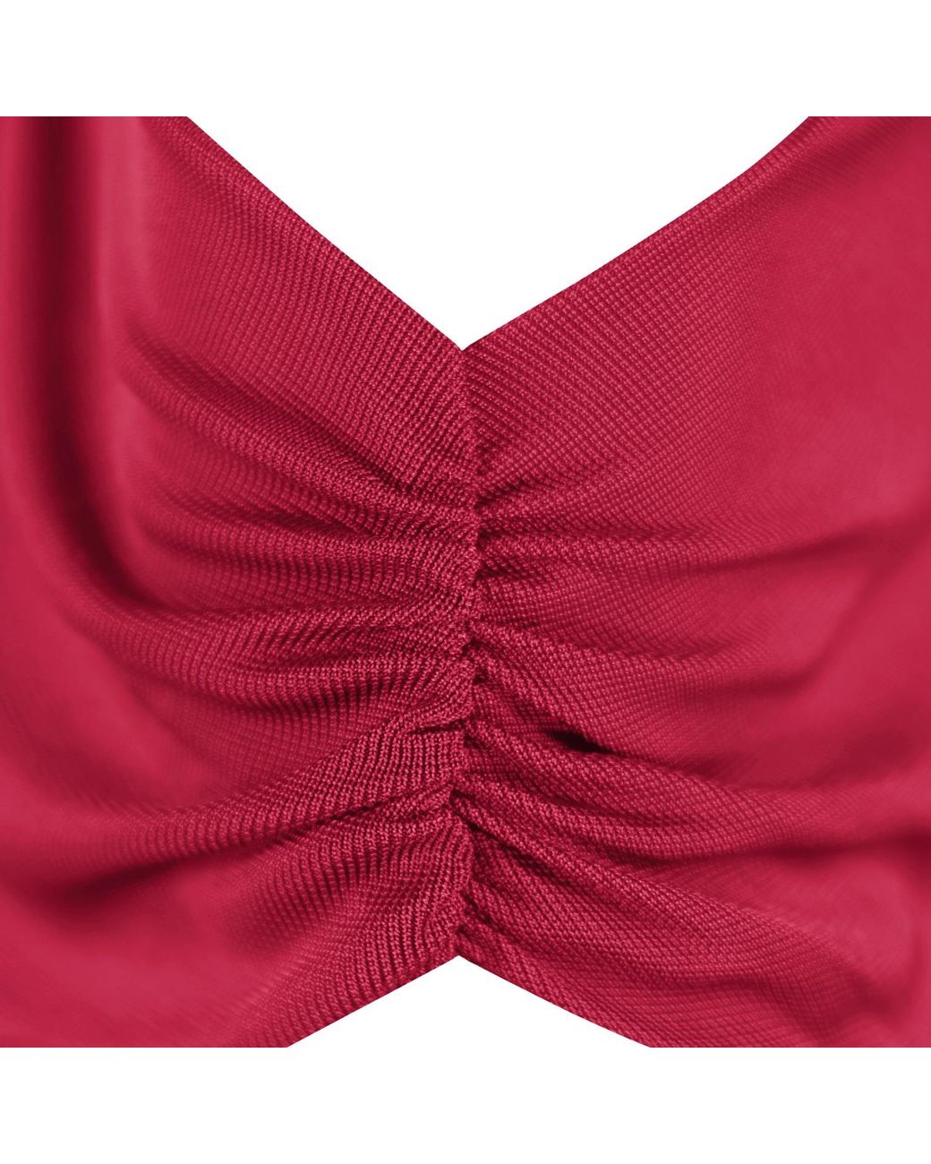 Me & Thee Red jagged Edge Drop Shoulder Top