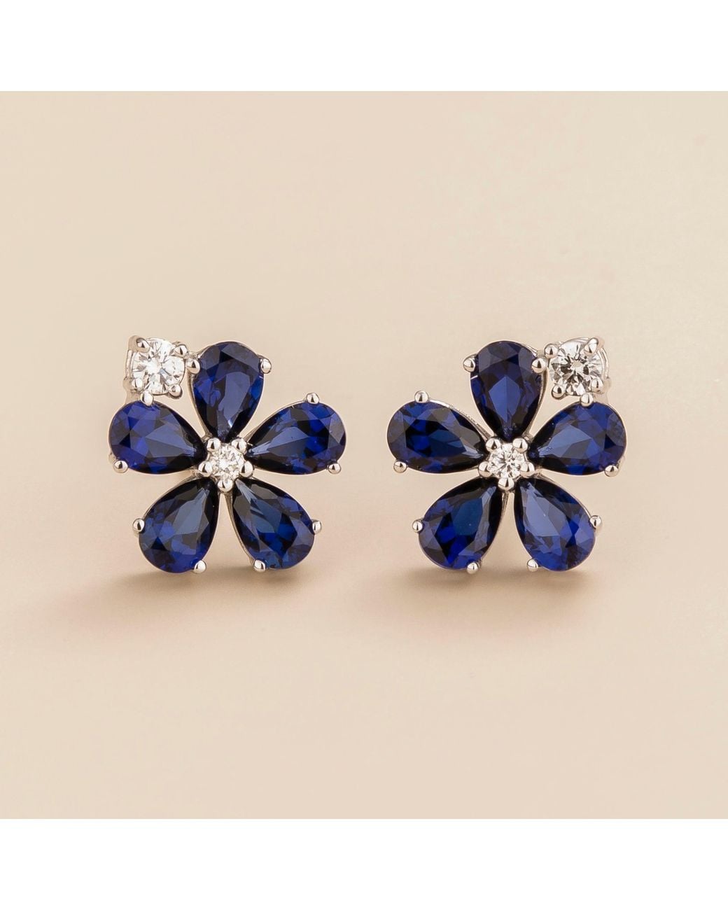 Juvetti Blue Florea Earrings Sapphires & Diamonds