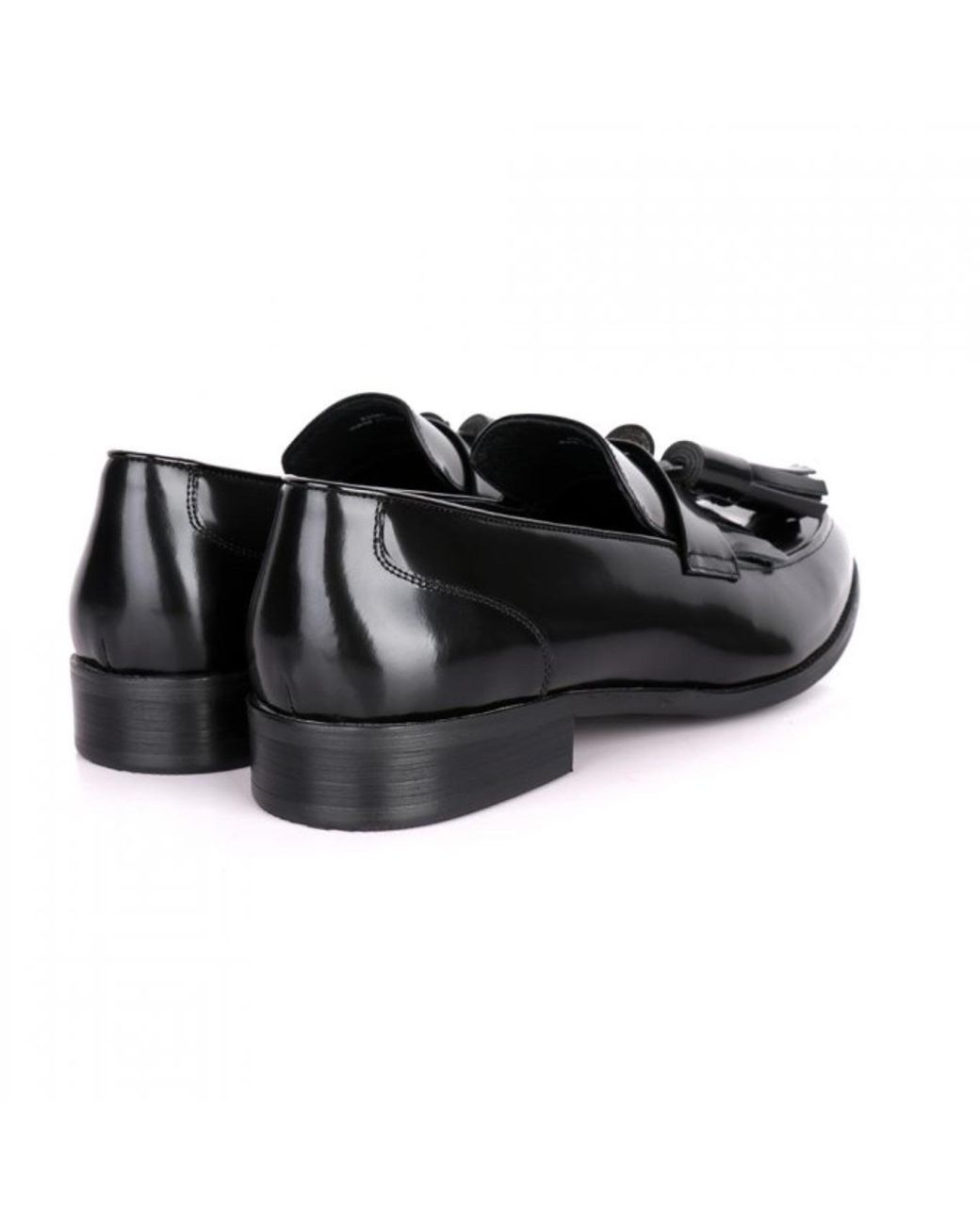 DAVID WEJ Black Bradford Patent Leather Loafers With Tassels – for men