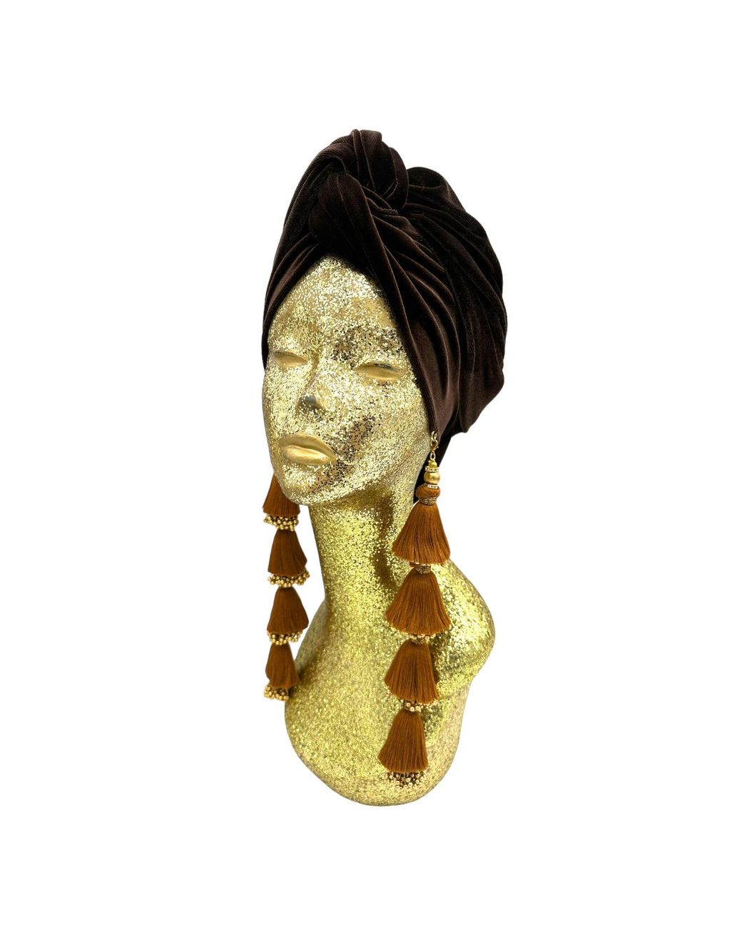 Julia Clancey Black Chocolate Cocoa Dorado Turban