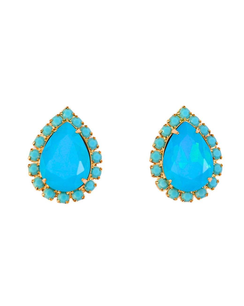 The Pink Reef Blue Pear Stud