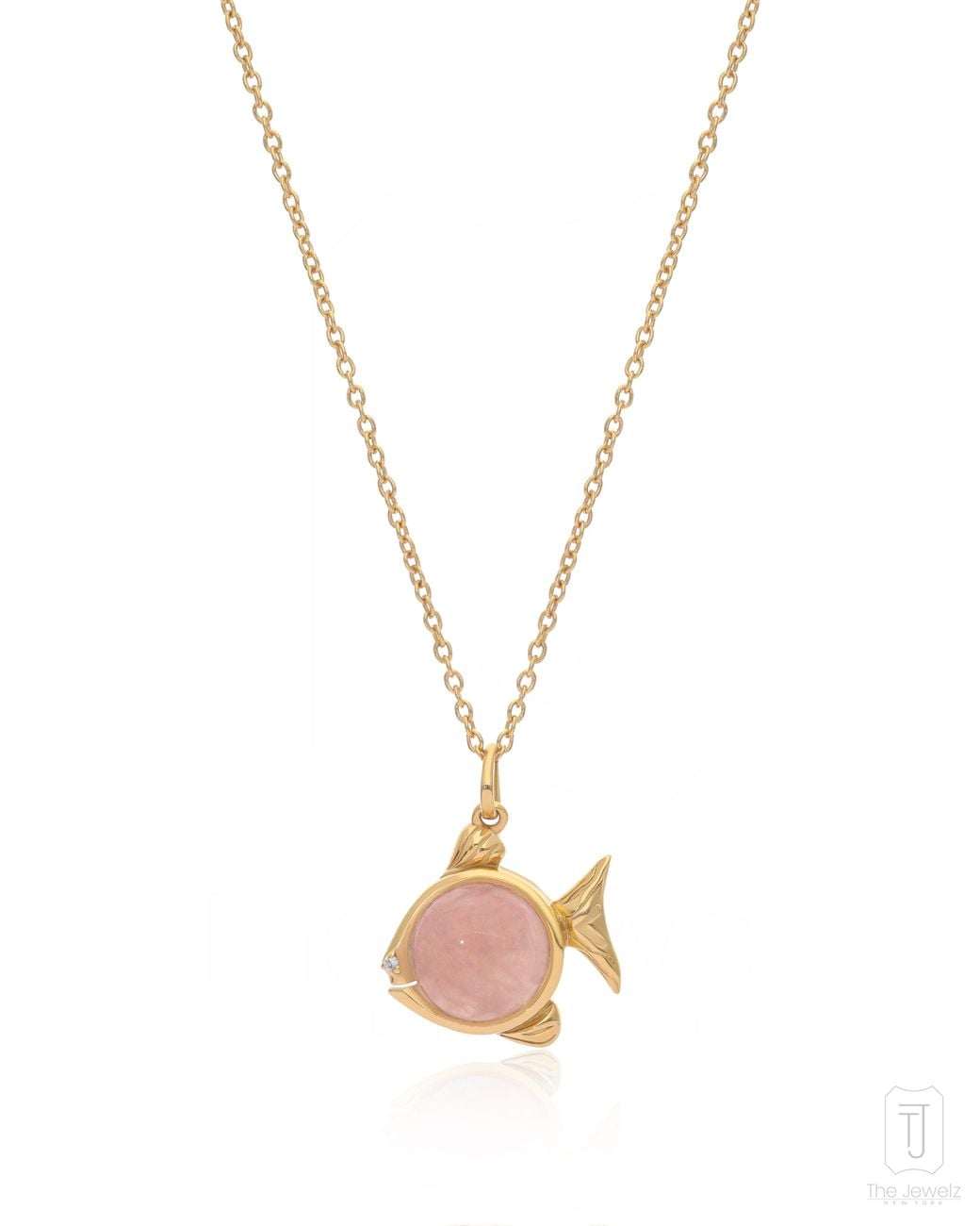 The Jewelz Metallic 'Blush Current' Natural Rose Quartz 925 Necklace