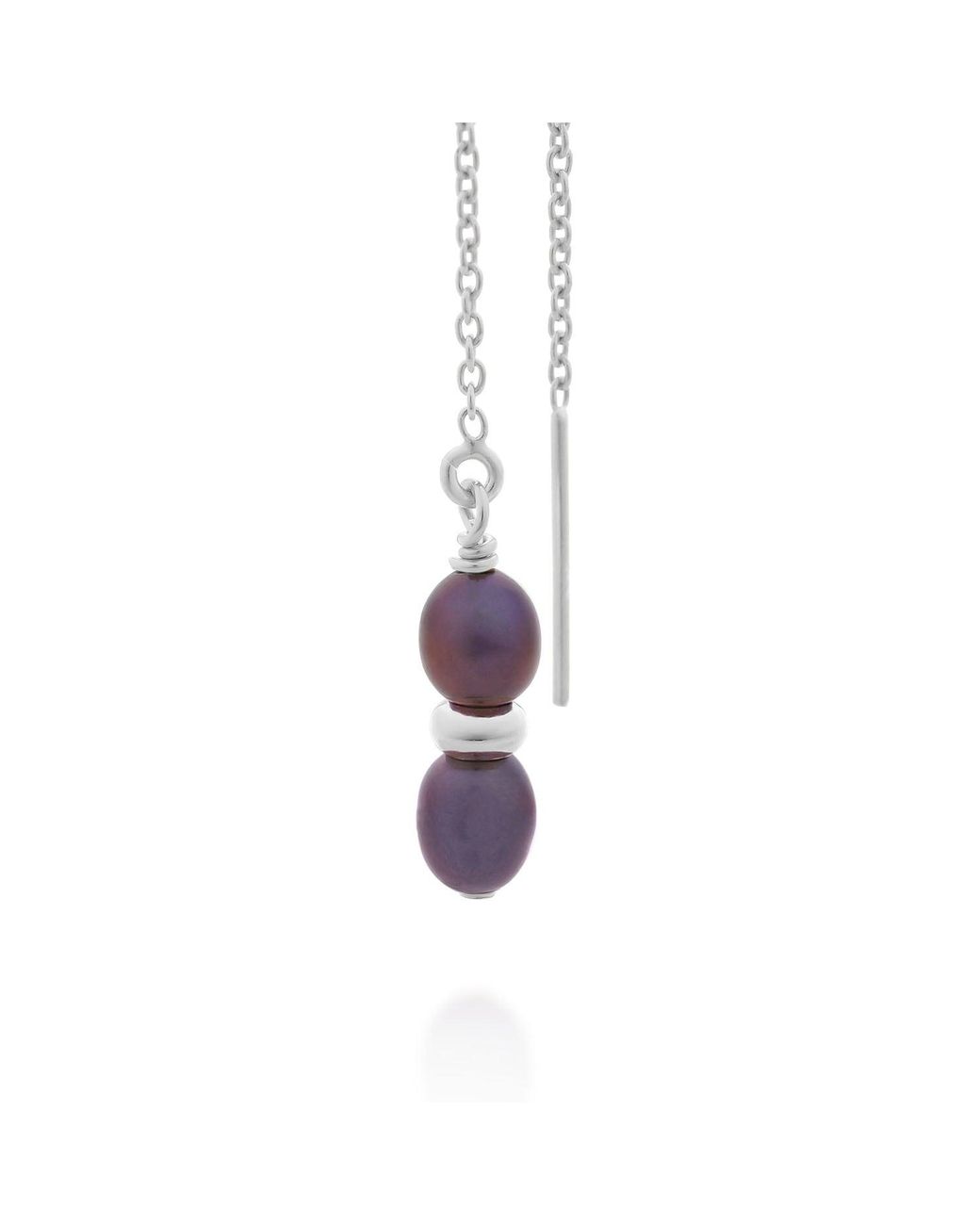 Nellou Jewellery White Ellen Peacock Pearl Fall Earrings Sterling