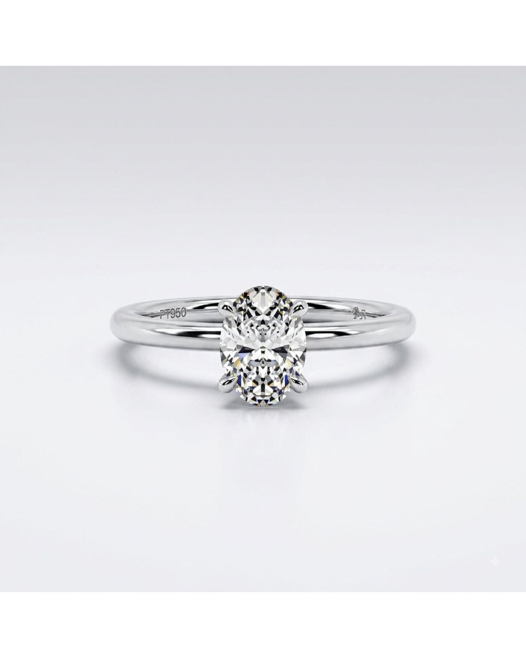 Artisan White 14K Oval Lab-Grown Diamond Solitaire Ring