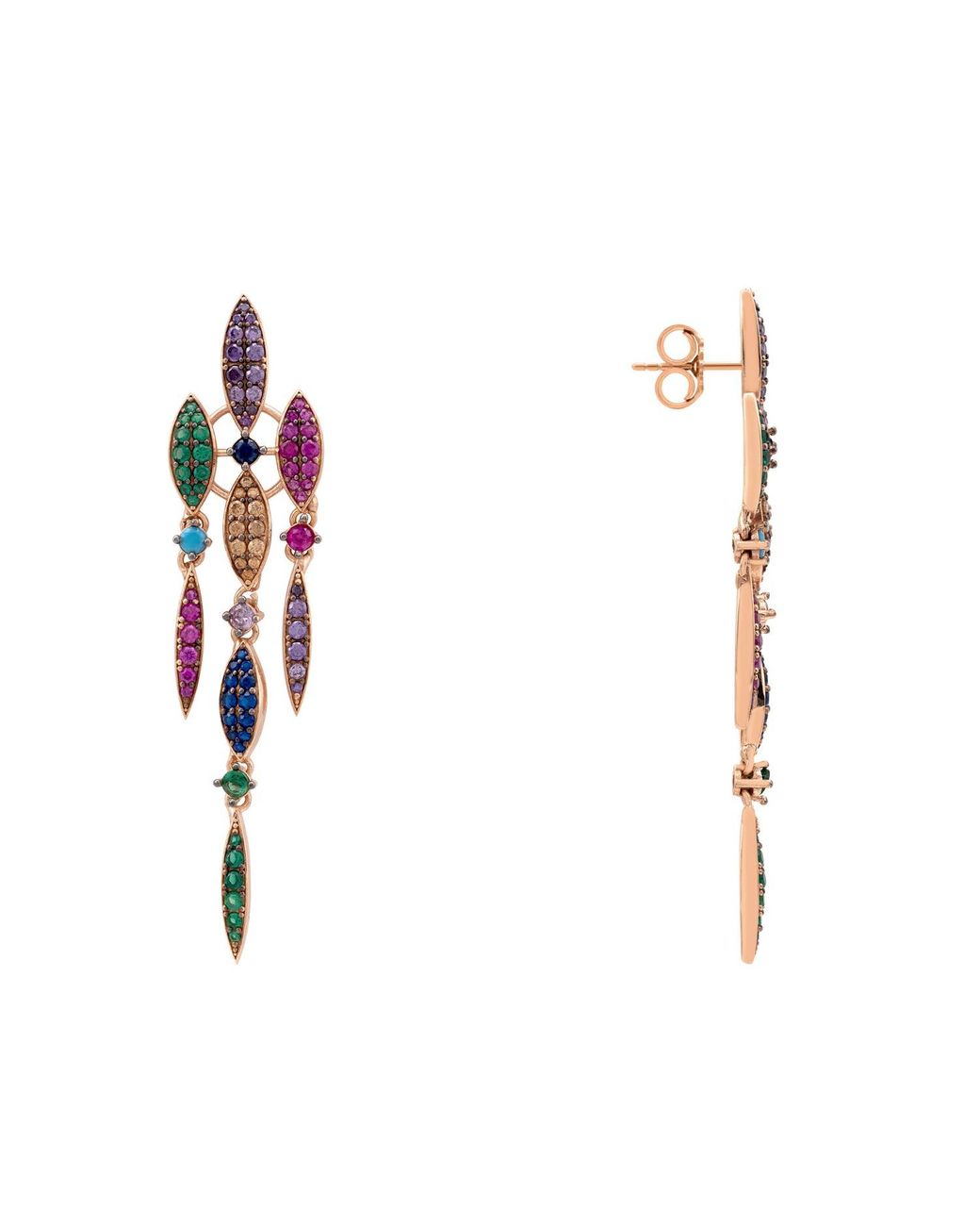 Latelita London White Valencia Earrings Rosegold