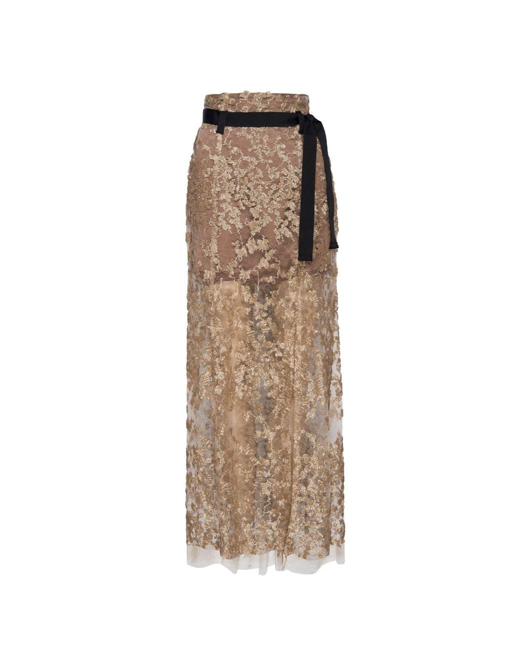 LAHIVE Natural Genevive Sequin Skirt