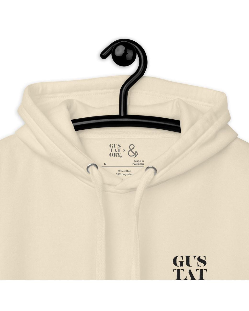 Anchor and Crew Natural Neutrals Bone Gustatory Berlin Coffee Scene Cotton Blend Embroidered Hoodie for men