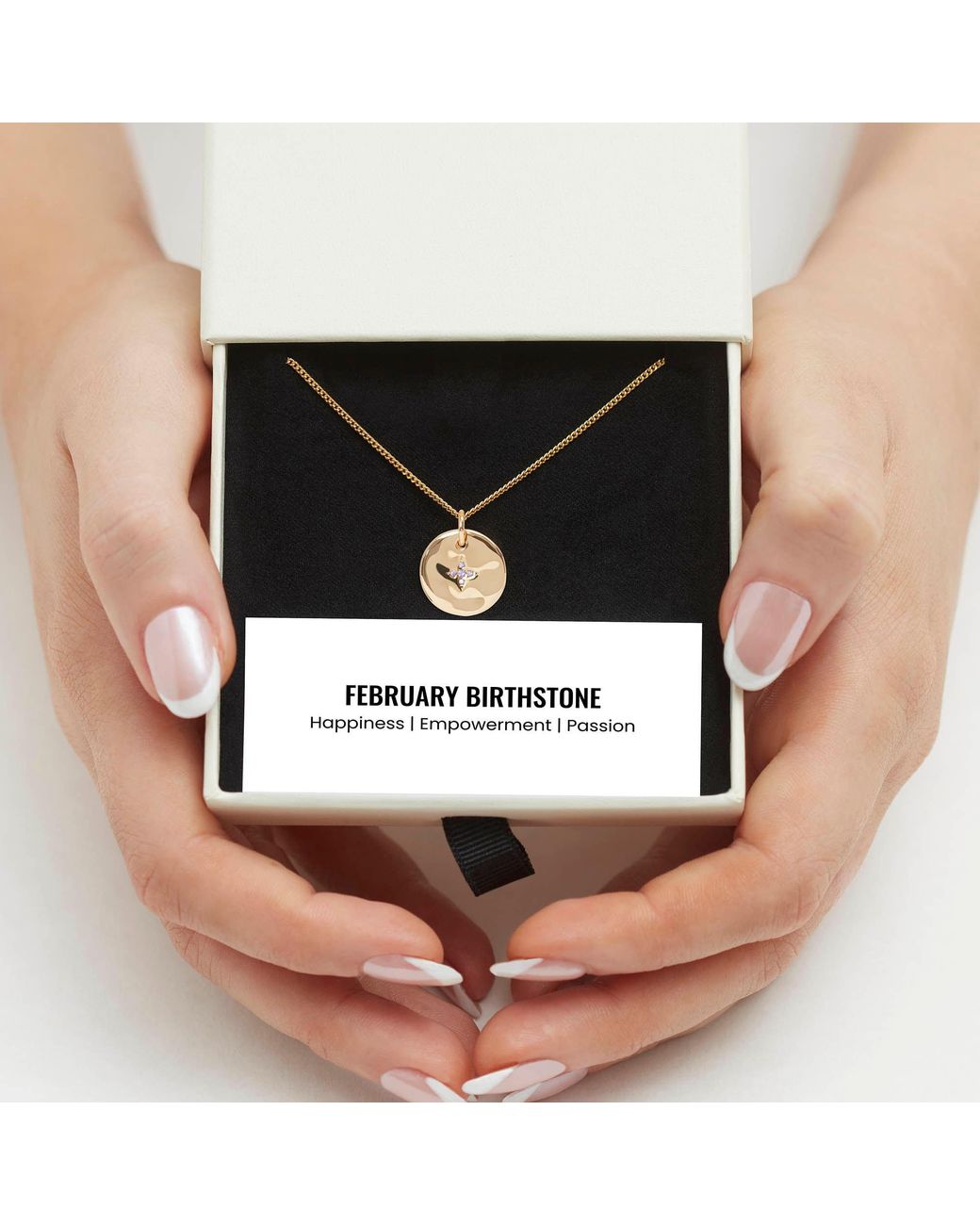 Muru Metallic February Birthstone Necklace