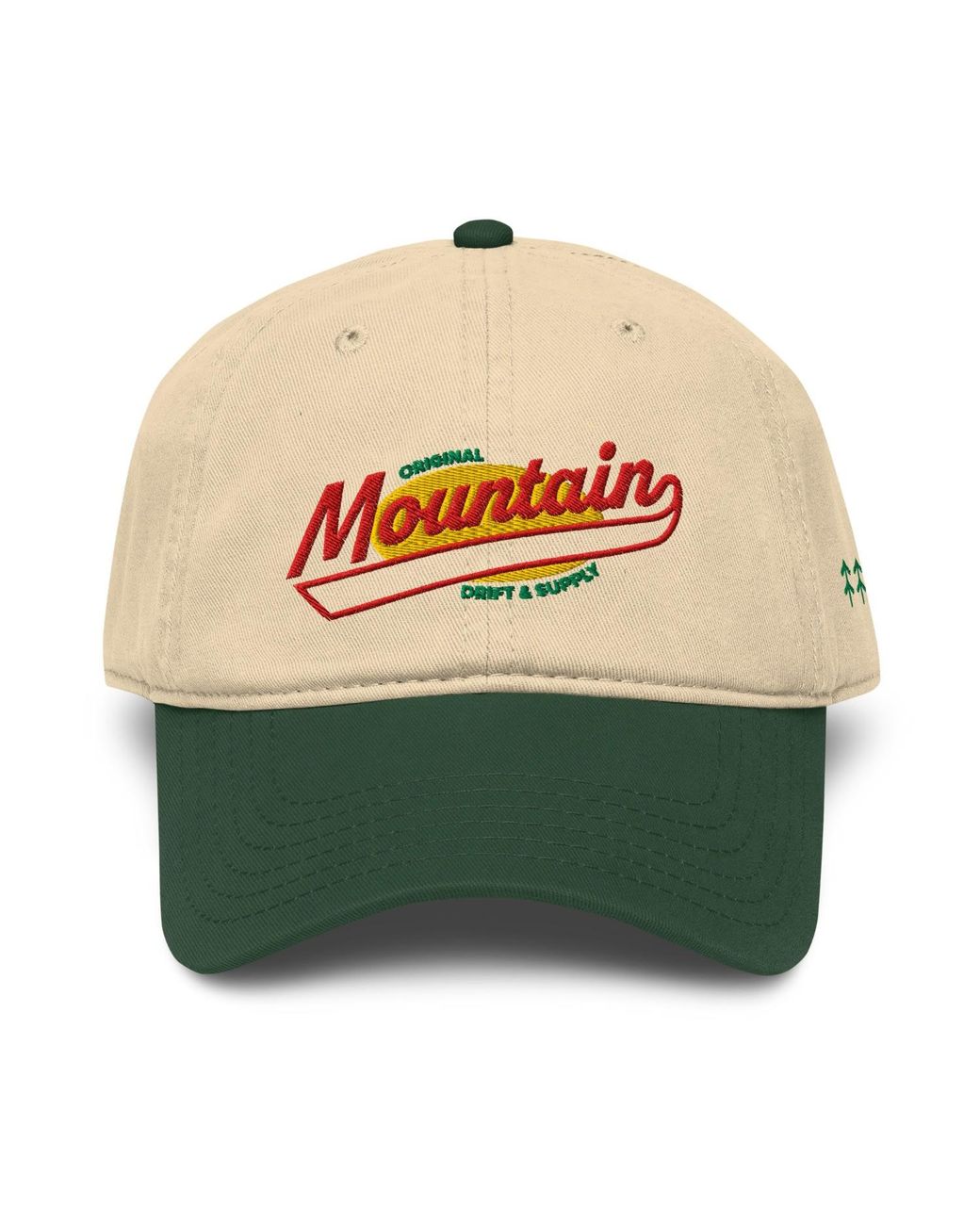 Anchor and Crew Green Neutrals Natural & Dark Original Mountain Supply Cotton Embroidered Cap for men