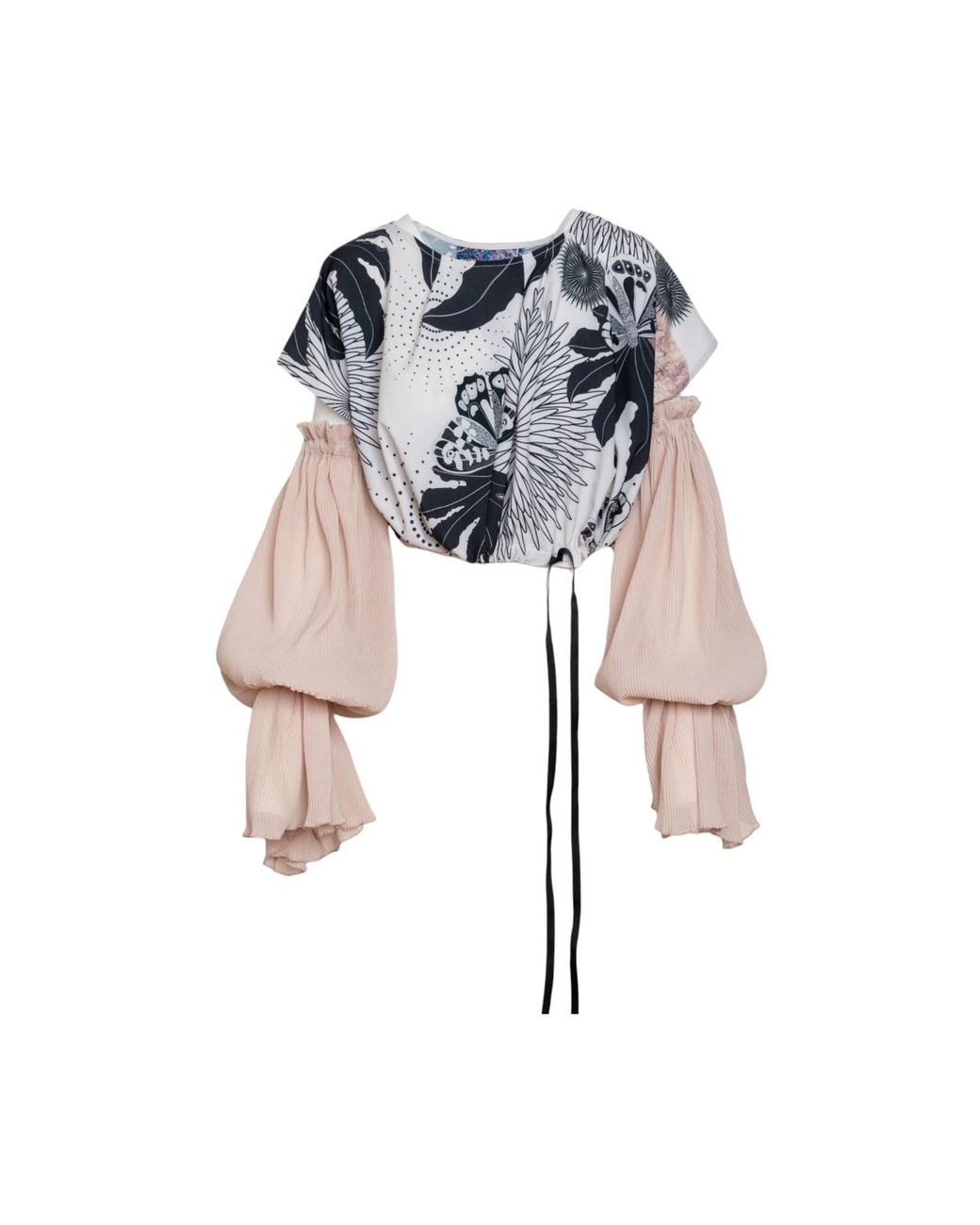 ARTISTA Black Neutrals Epic Puffy Sleeve Top