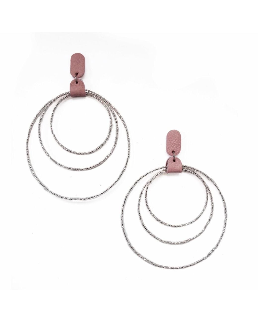WAIWAI Metallic Halo Beaded Leather Earrings