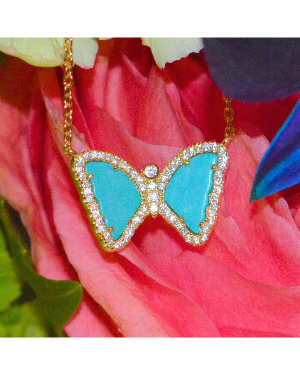 KAMARIA Blue Mini Butterfly Necklace