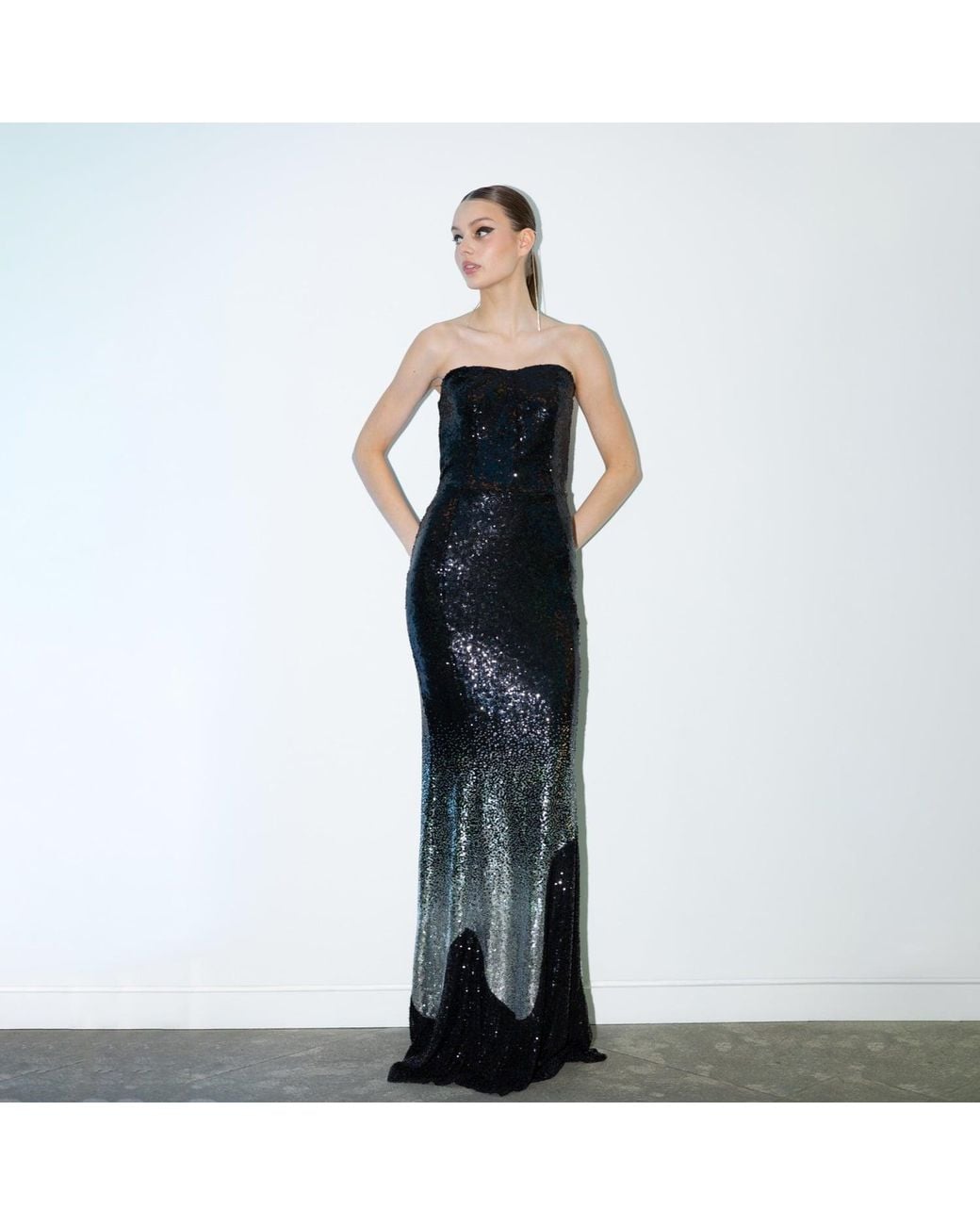 Laura Daili Black Off-Shoulder Elegance Gown