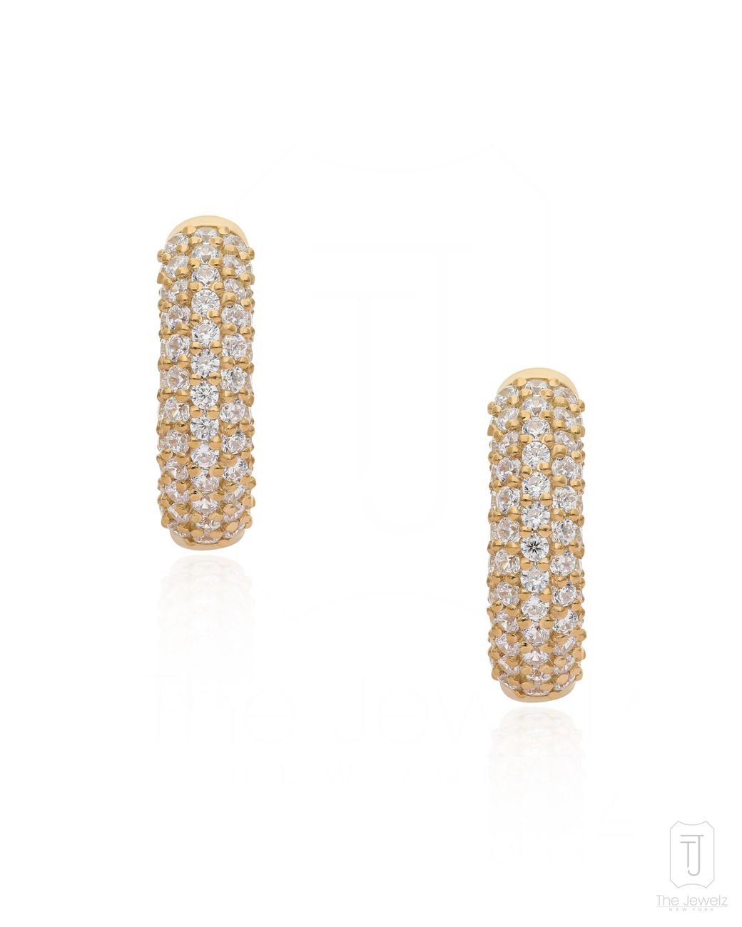 The Jewelz Metallic 'Trinity Glow' 925 Huggies Earrings
