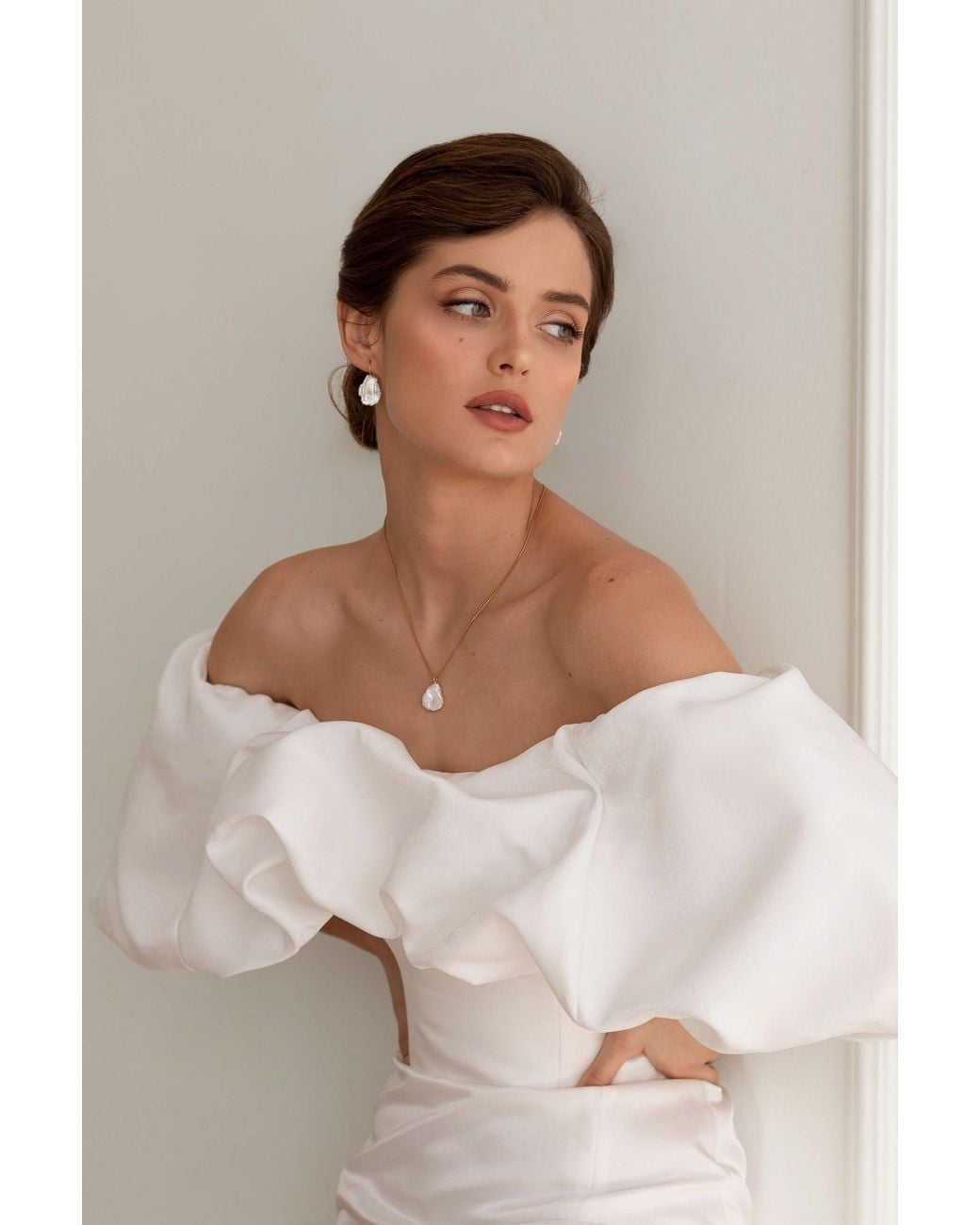 Katy Faye Metallic Iris Pearl Earrings