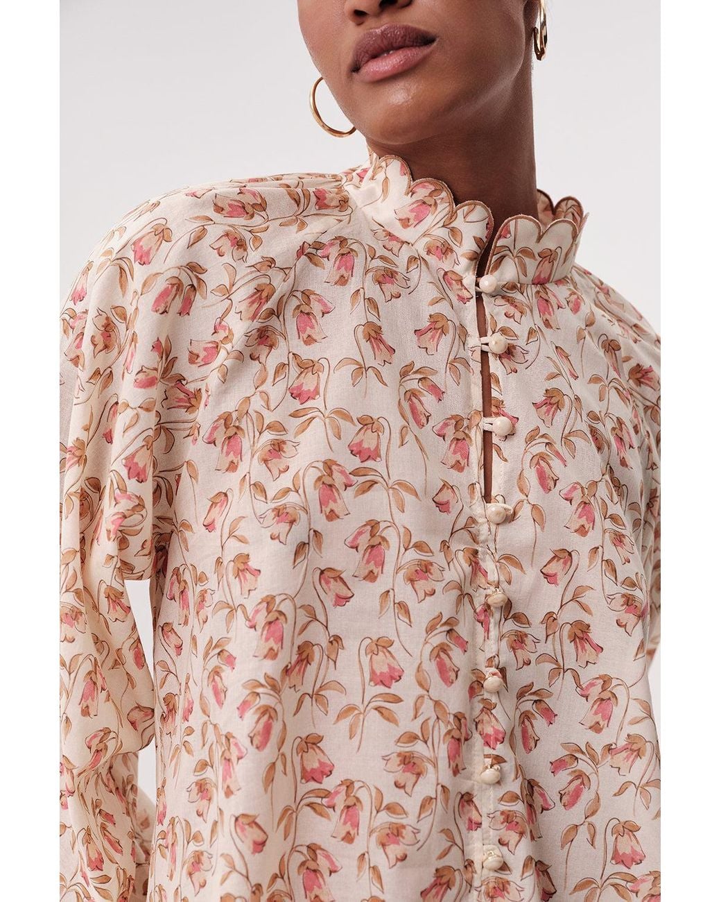 Exquise Pink Kathy High Neck Shirt