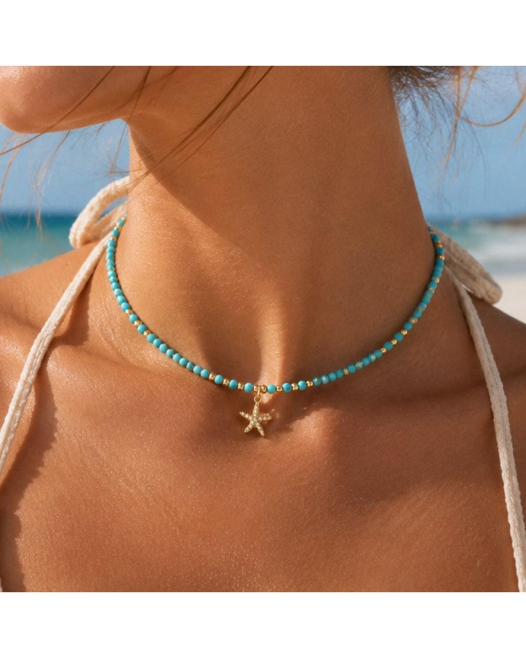 Lalinde Blue Moon Star Necklace