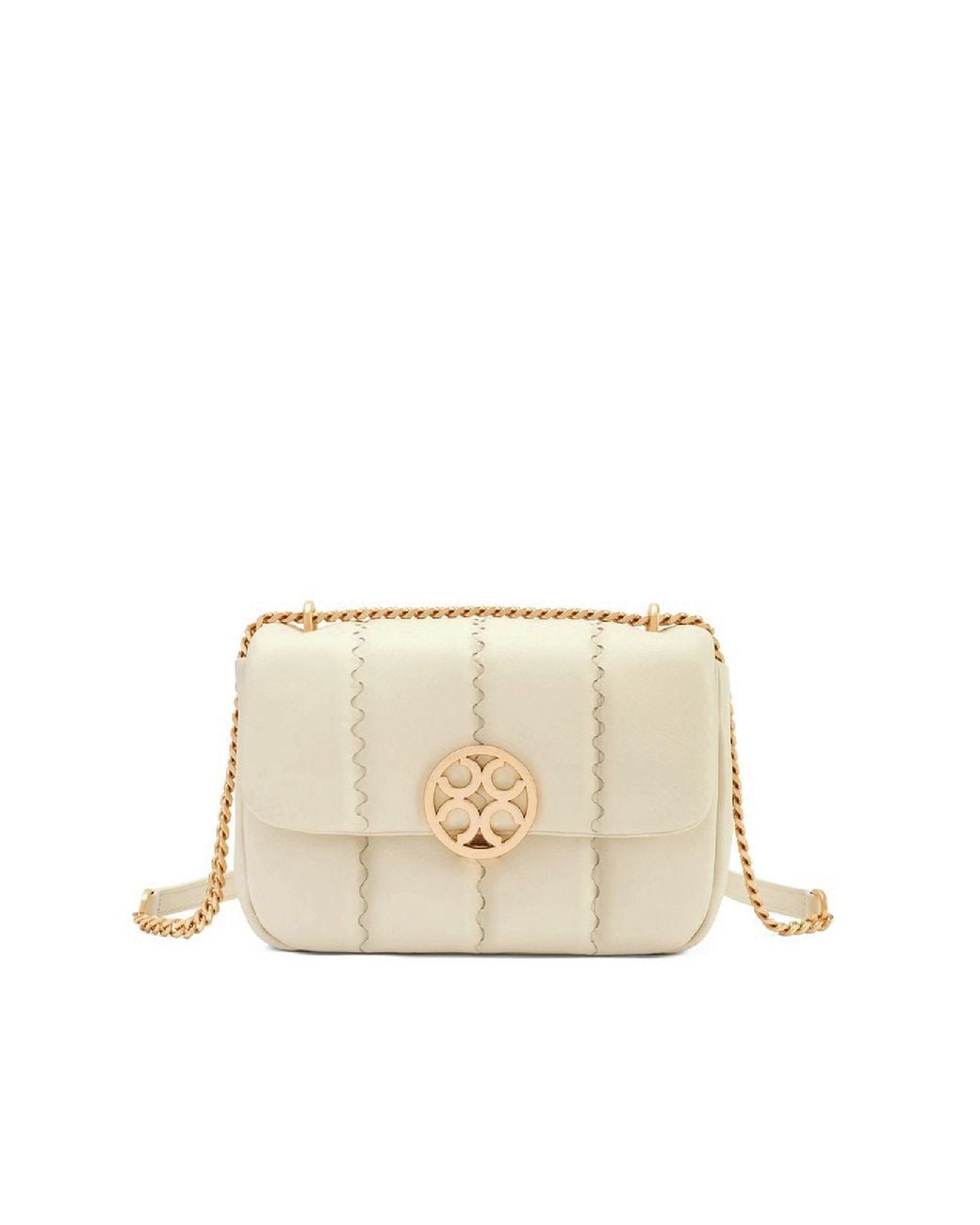 Orange Cube Natural Square Stitch Flap Bag
