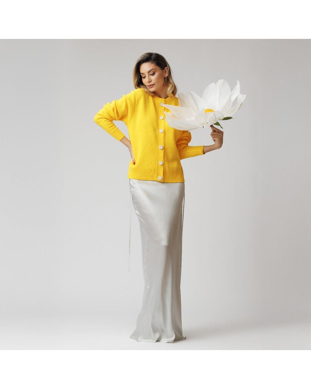 concept A trois Yellow Cardigan