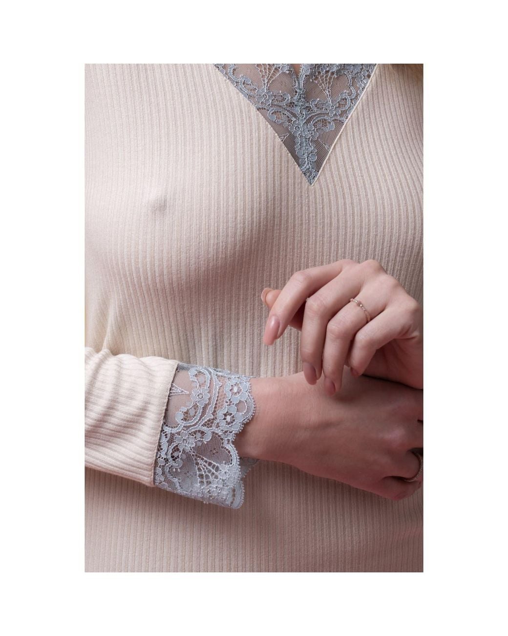 Oh!Zuza Pink Neutrals Santal Lace Trim Pyjama Short Set – Vanilla