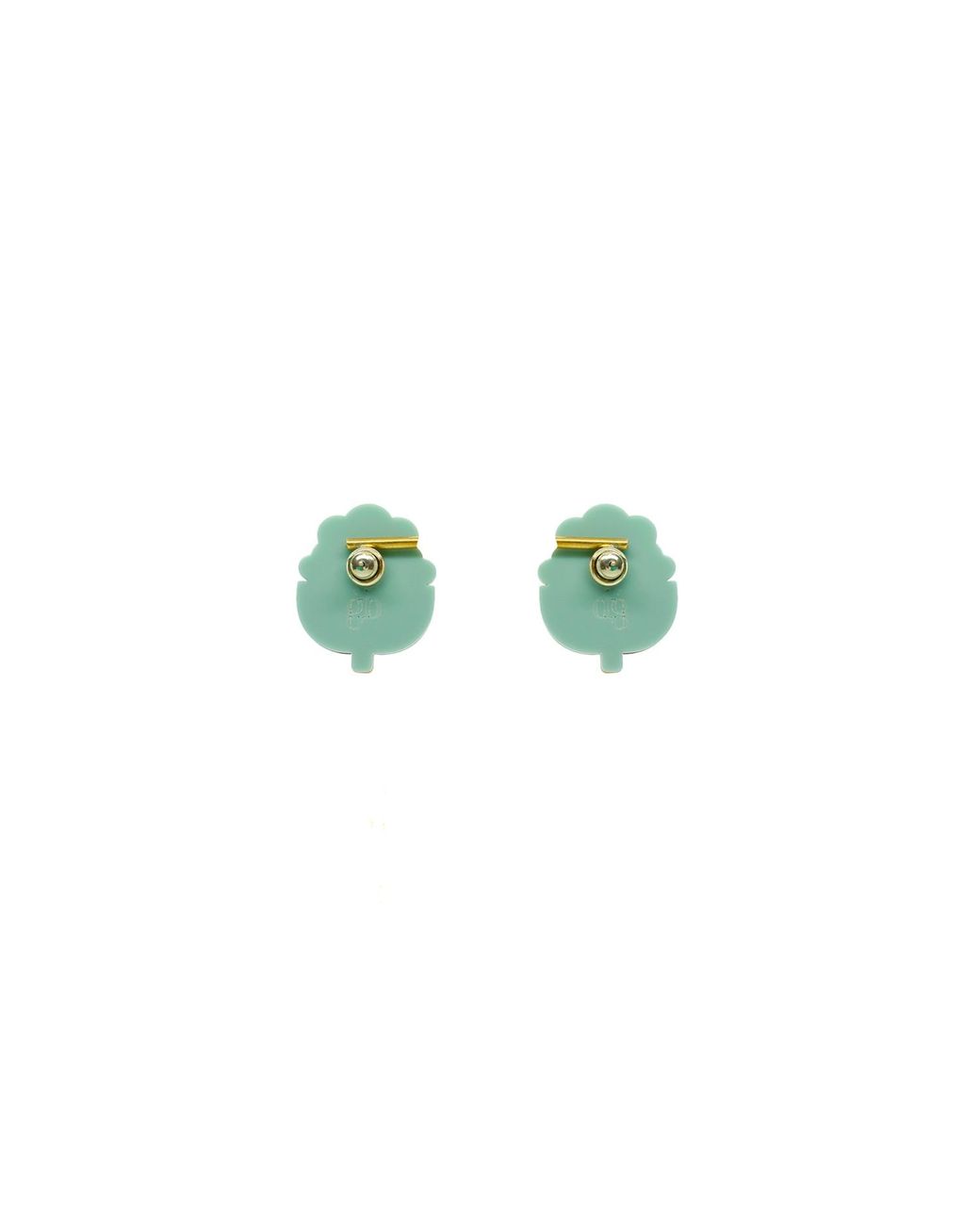 Gissa Bicalho Green Handmade Acrylic Earring Petunia Small