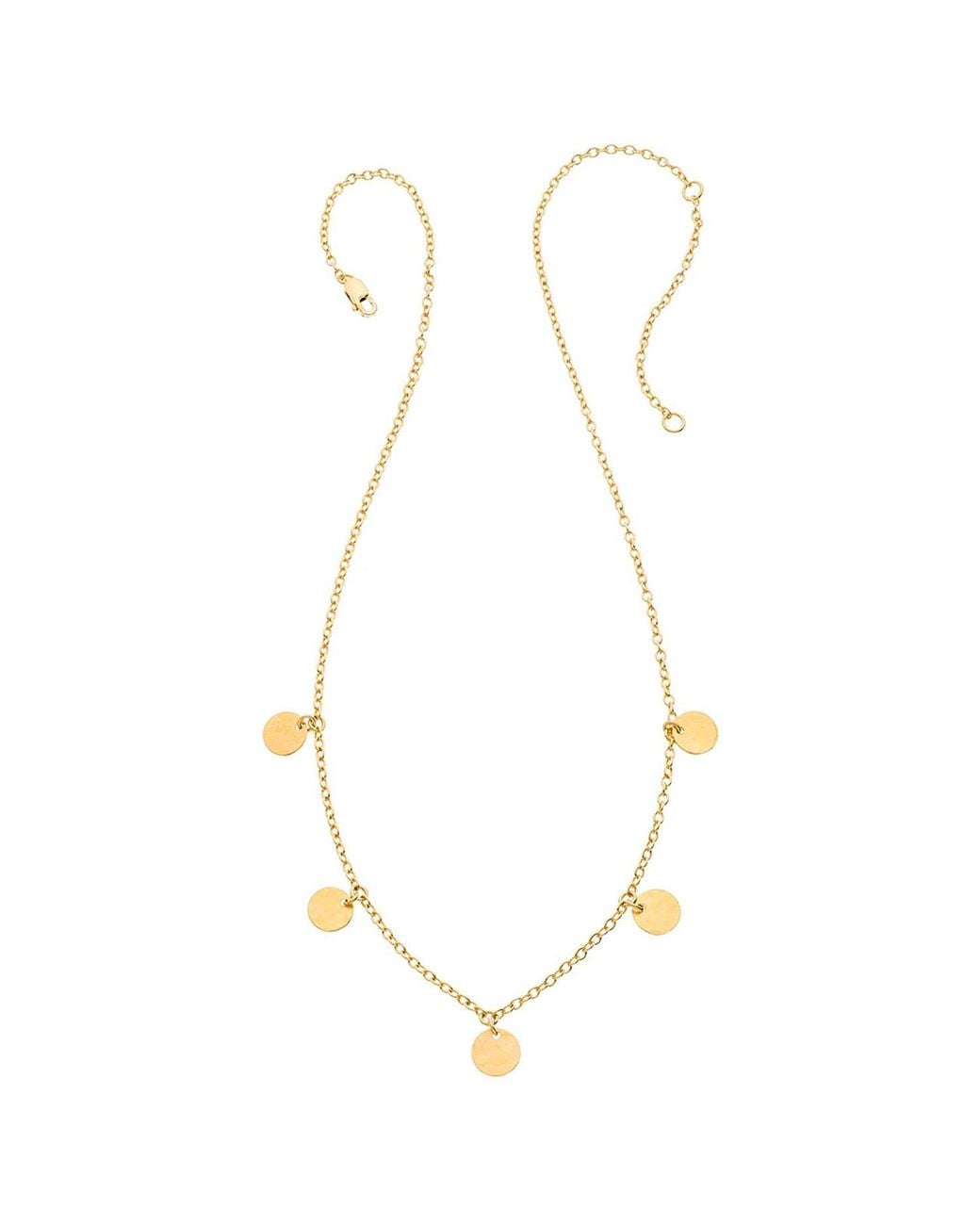 Heather Hawkins Jewelry Metallic Five Tiny Hammered Coins Necklace