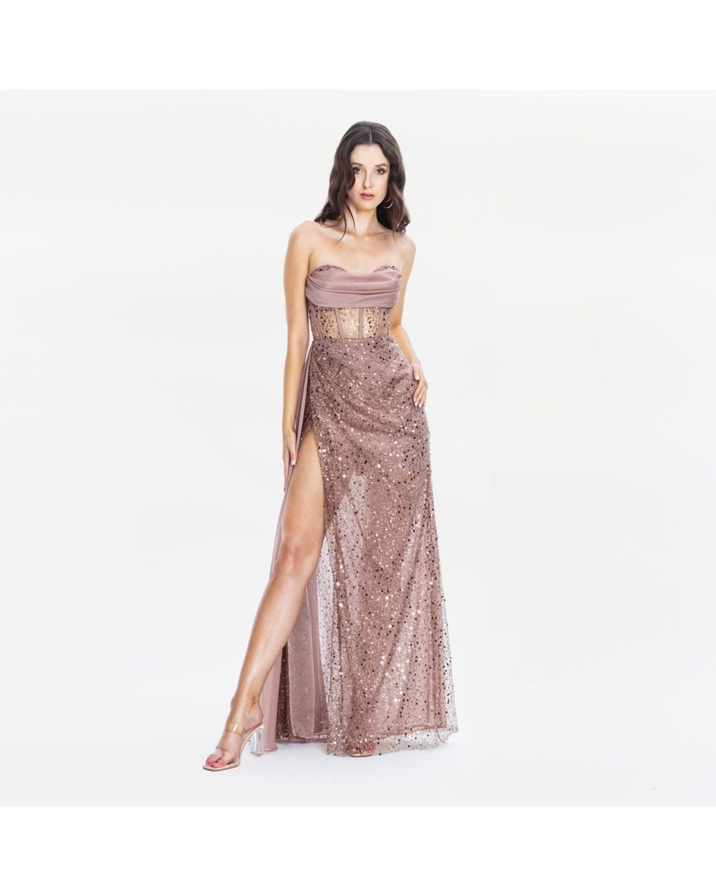 Angelika Jozefczyk Purple Corsete Evening Gown Stella