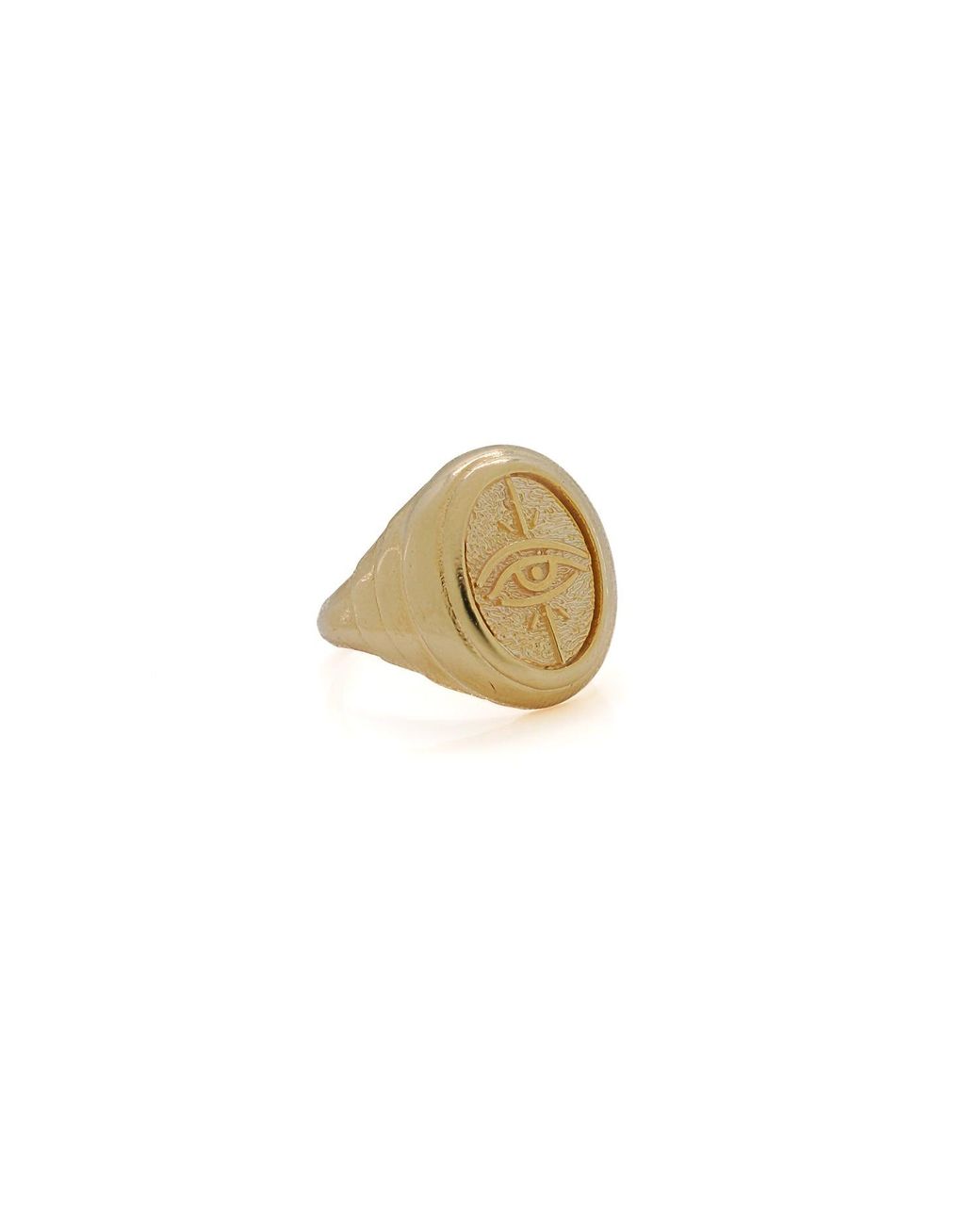 Ebru Jewelry Metallic Vermeil Evil Eye Signet Adjustable Ring