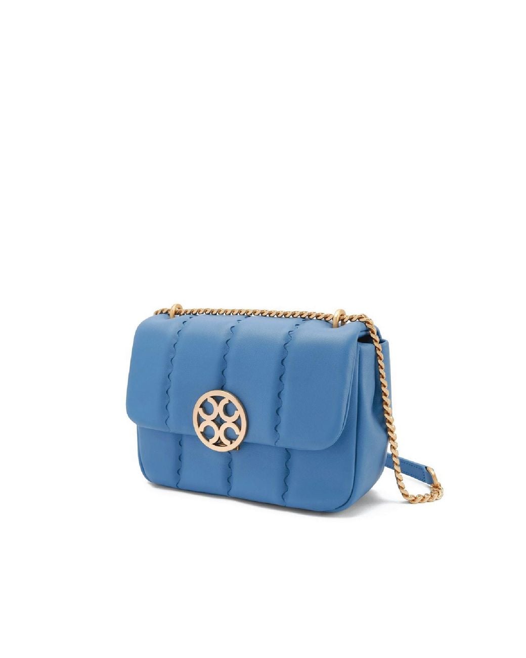 Orange Cube Blue Square Stitch Flap Bag