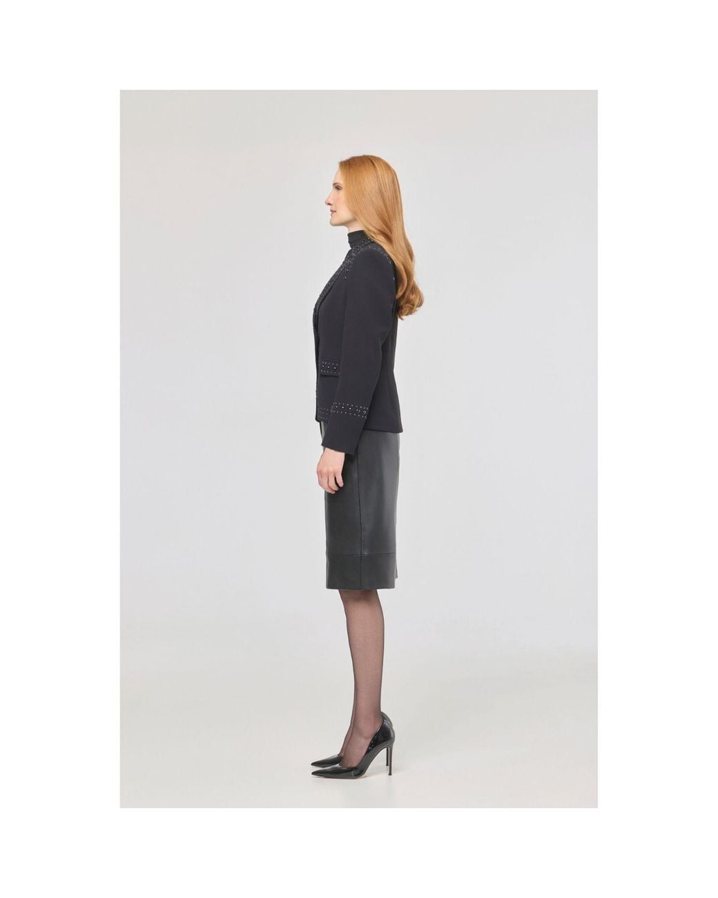 The Extreme Collection Black Blazer With Bold Stud Accents Rock Star