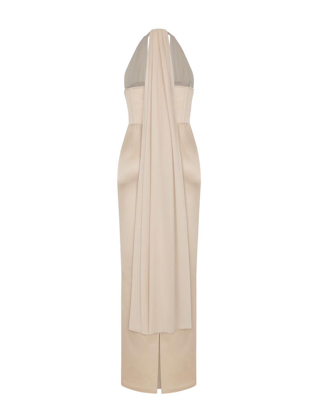 NAZLI CEREN Natural Clarine Long Dress